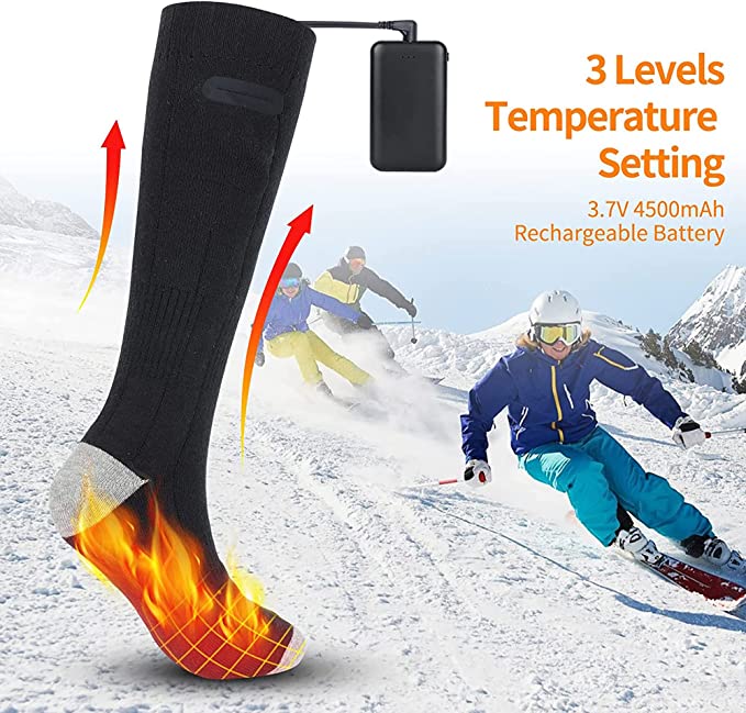 Unisex Rechargeable Heated Socks, 2 Pairs