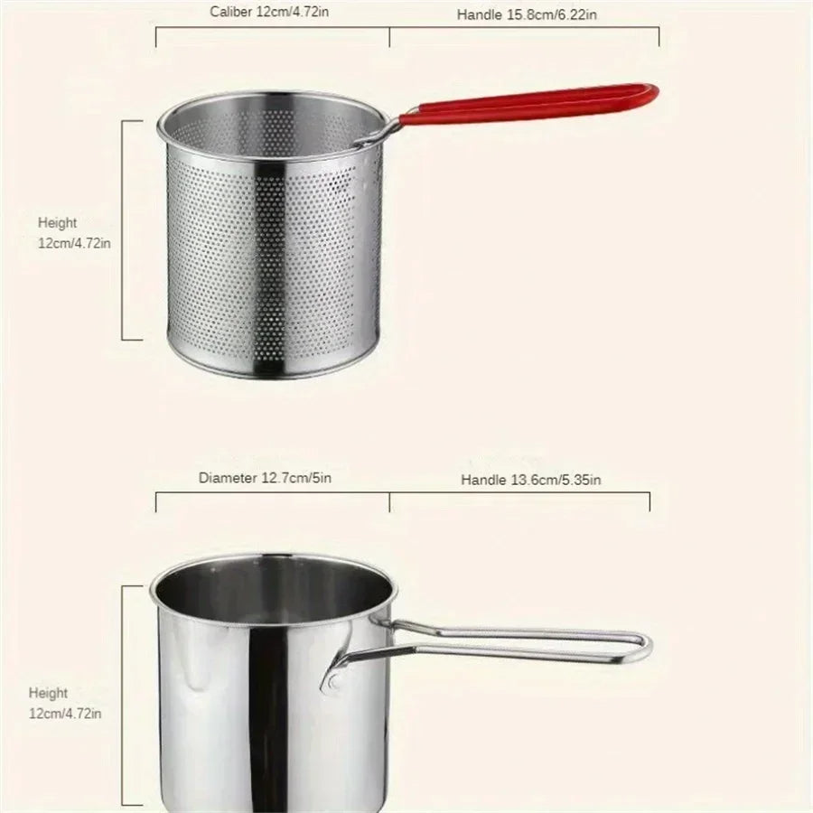 1200ml Stainless Steel Deep Fryer Pot