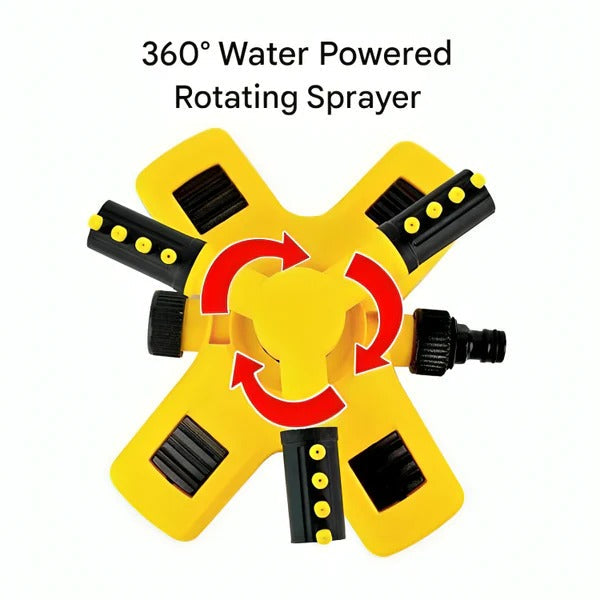 360° Rotating Lawn Sprinkler, 4-Angle