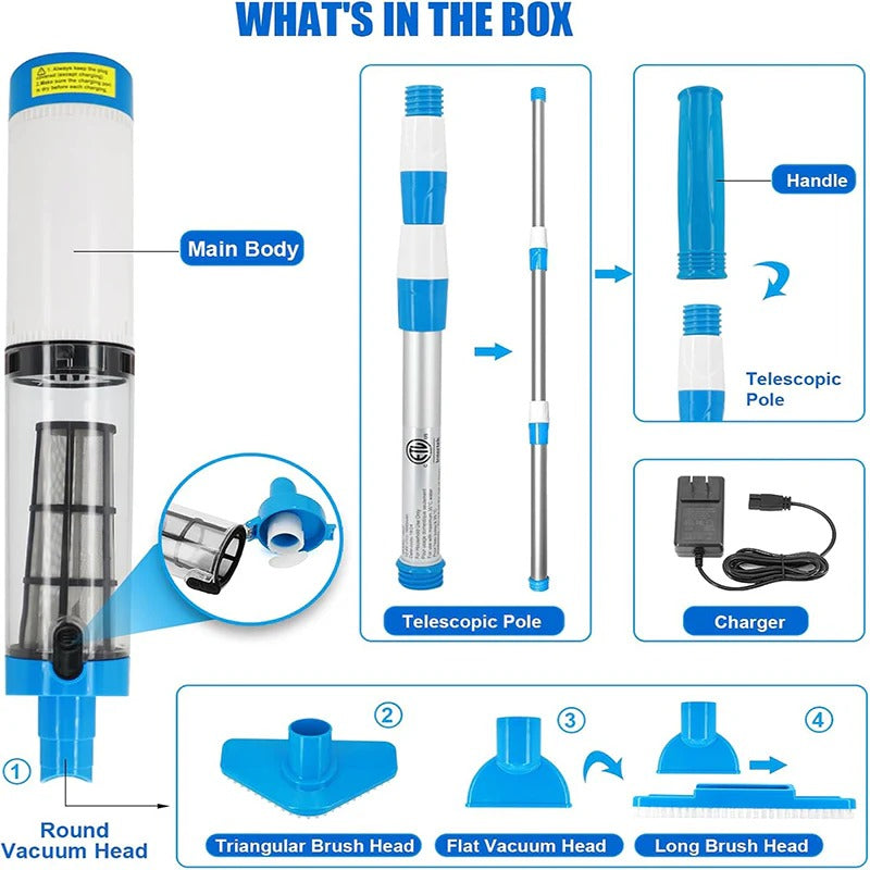 3-in-1 Cordless Rechargeable Pool Vacuum
