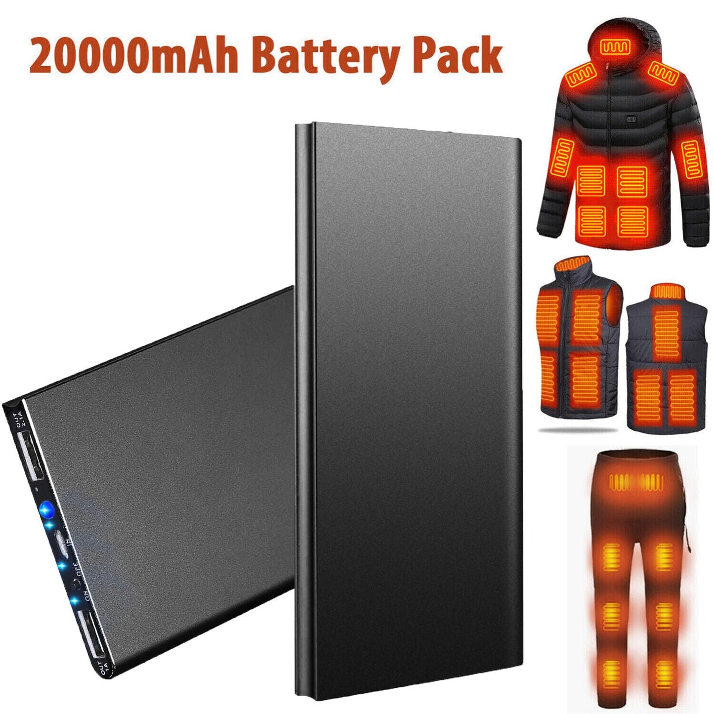 20000mAh Power Bank for Heated Jackets