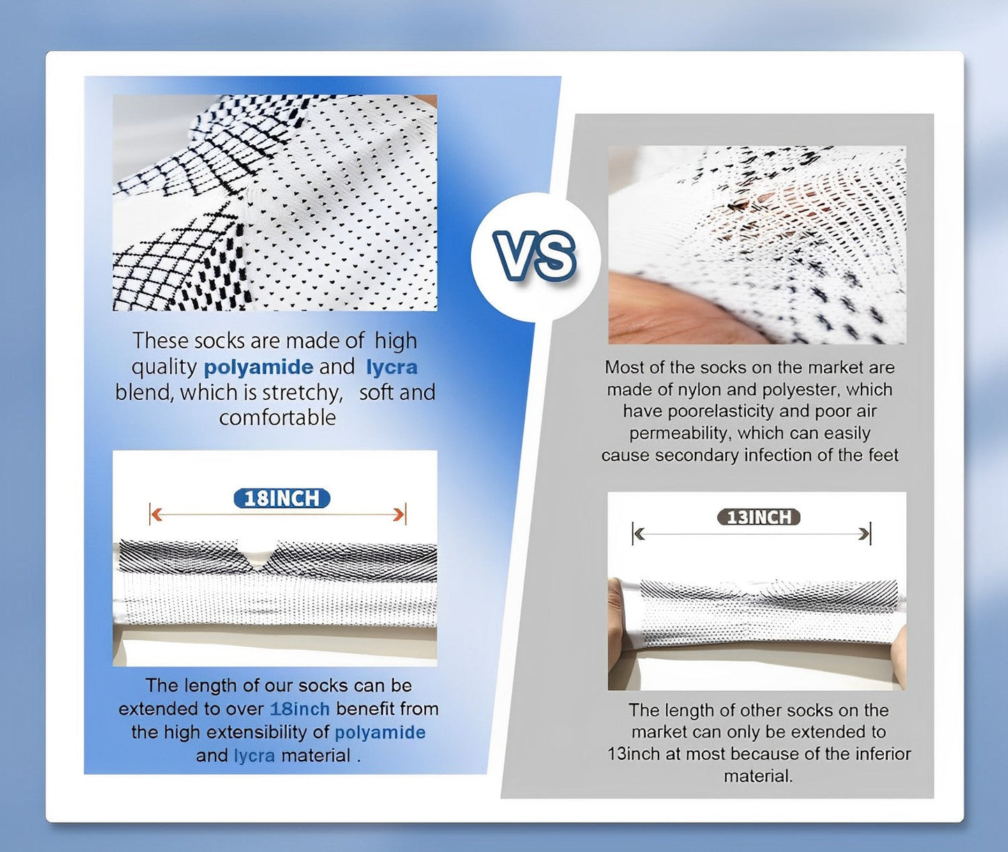 4 Pairs Compression Comfort Socks
