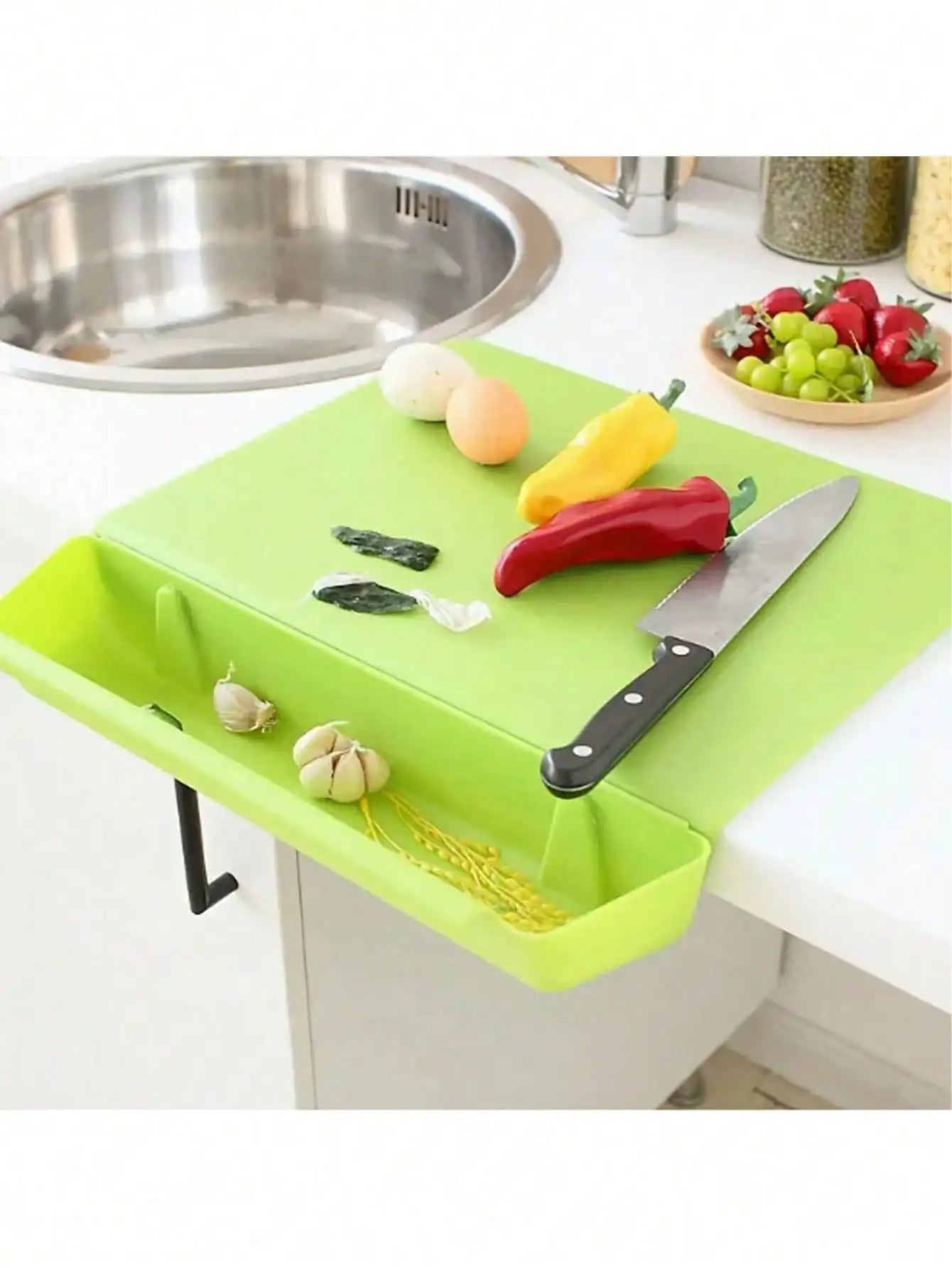 2-in-1 Cutting Board with Scrap Tray