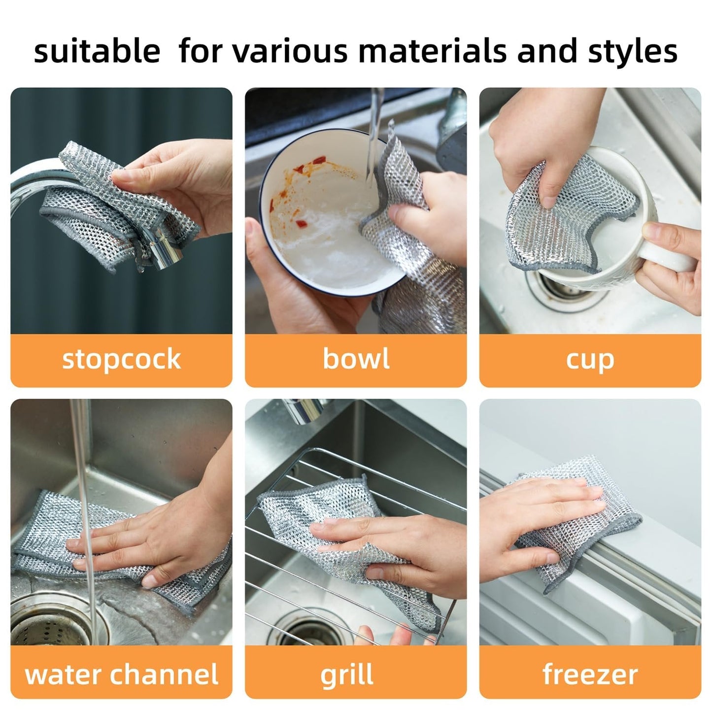 20 Pcs Steel Wire Cleaning Cloths