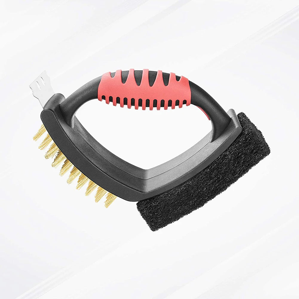 3-in-1 Grill Brush with Brass Bristles