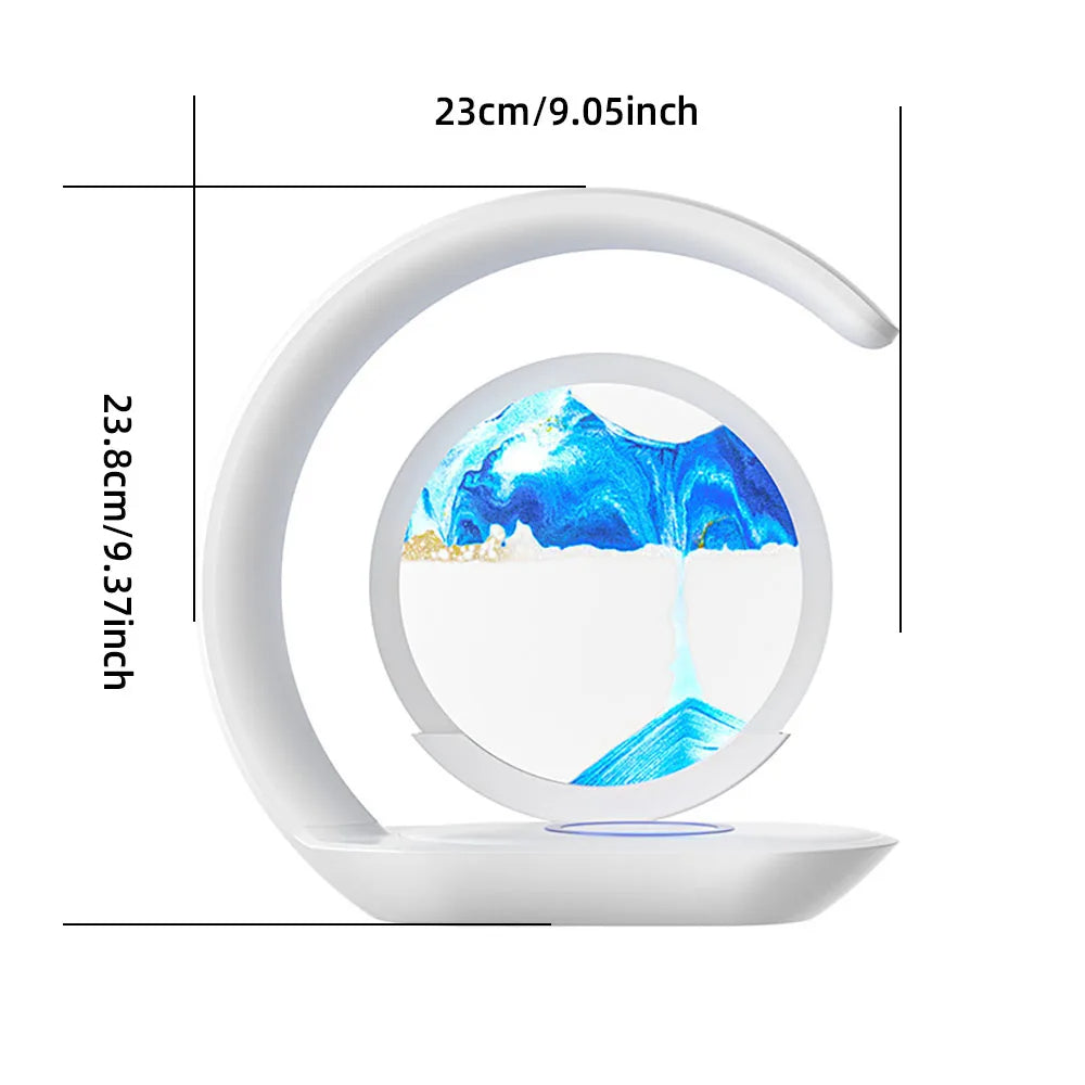 3D Sand Art Table Lamp, Wireless Charger