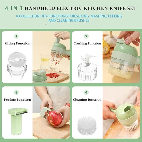 4-in-1 Electric Food Cutter, Wireless