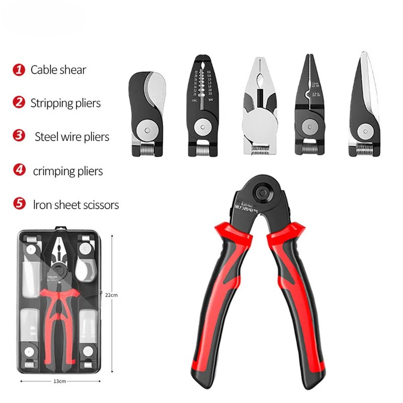 5-in-1 Electric Crimping Pliers Set