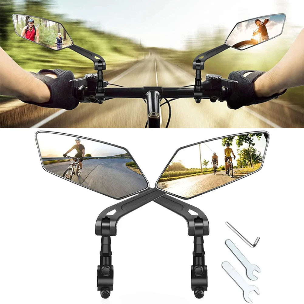2-Pack HD Bike Mirrors, 360° Rotation