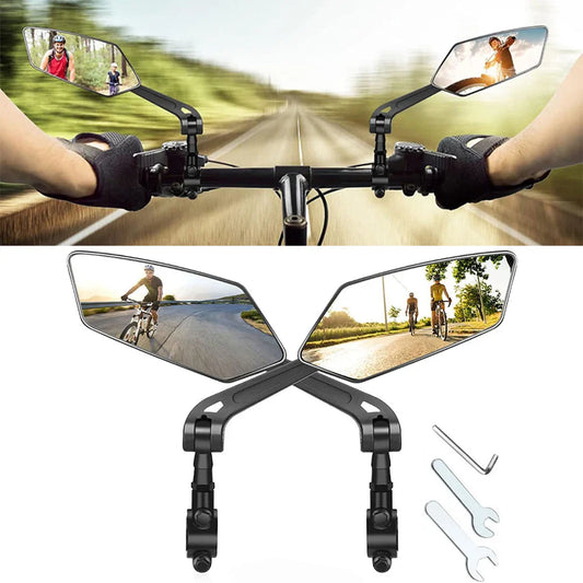 2-Pack HD Bike Mirrors, 360° Rotation