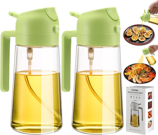 2-Pack Glass Oil Dispenser & Sprayer