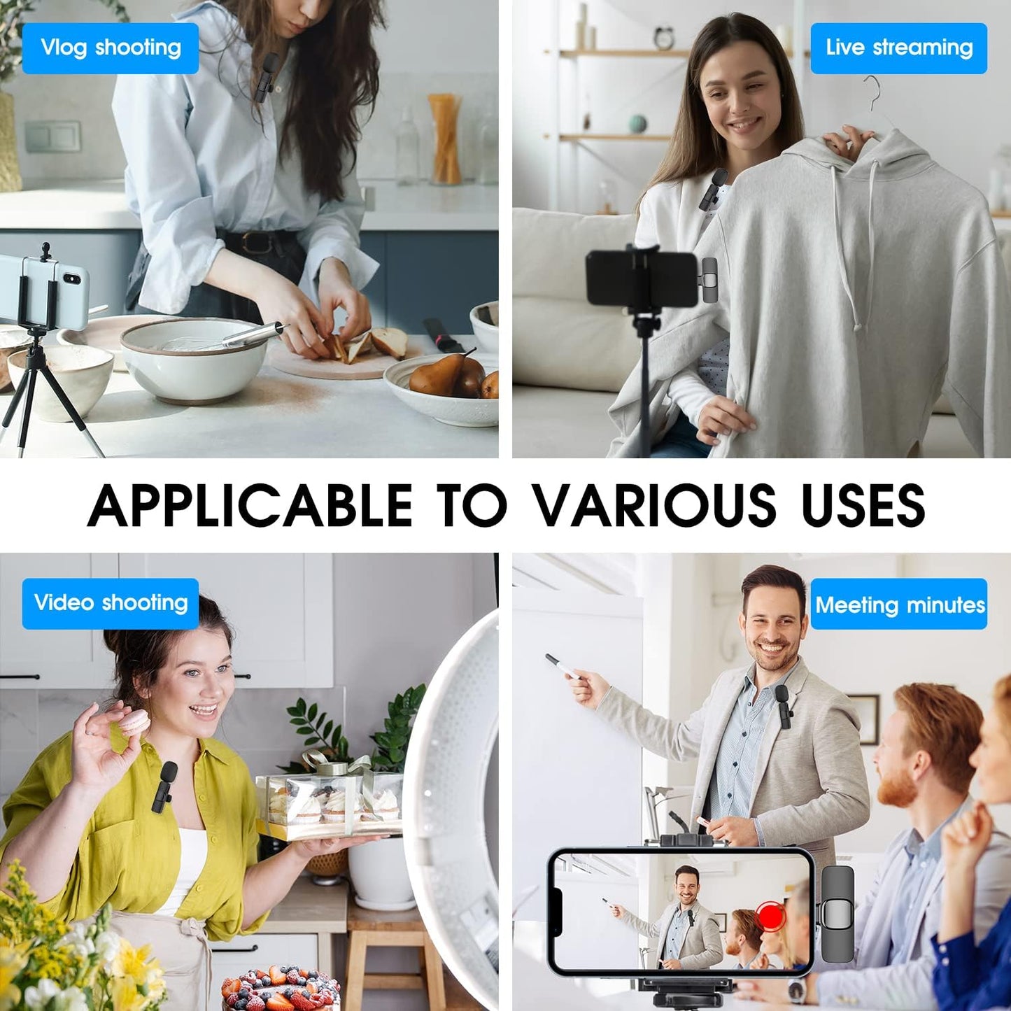 2-Pack Wireless Mic for iPhone & iPad