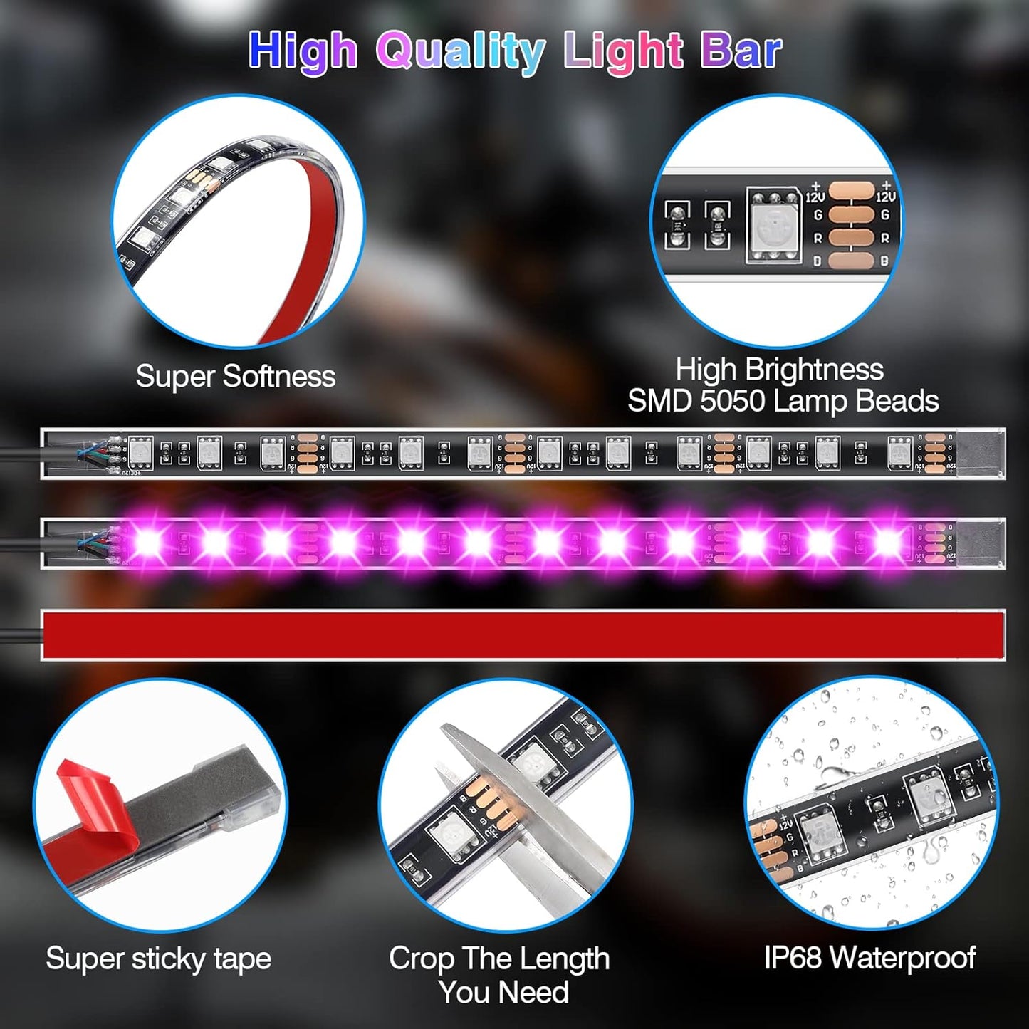 Motorcycle LED Light Kit, 12-Piece