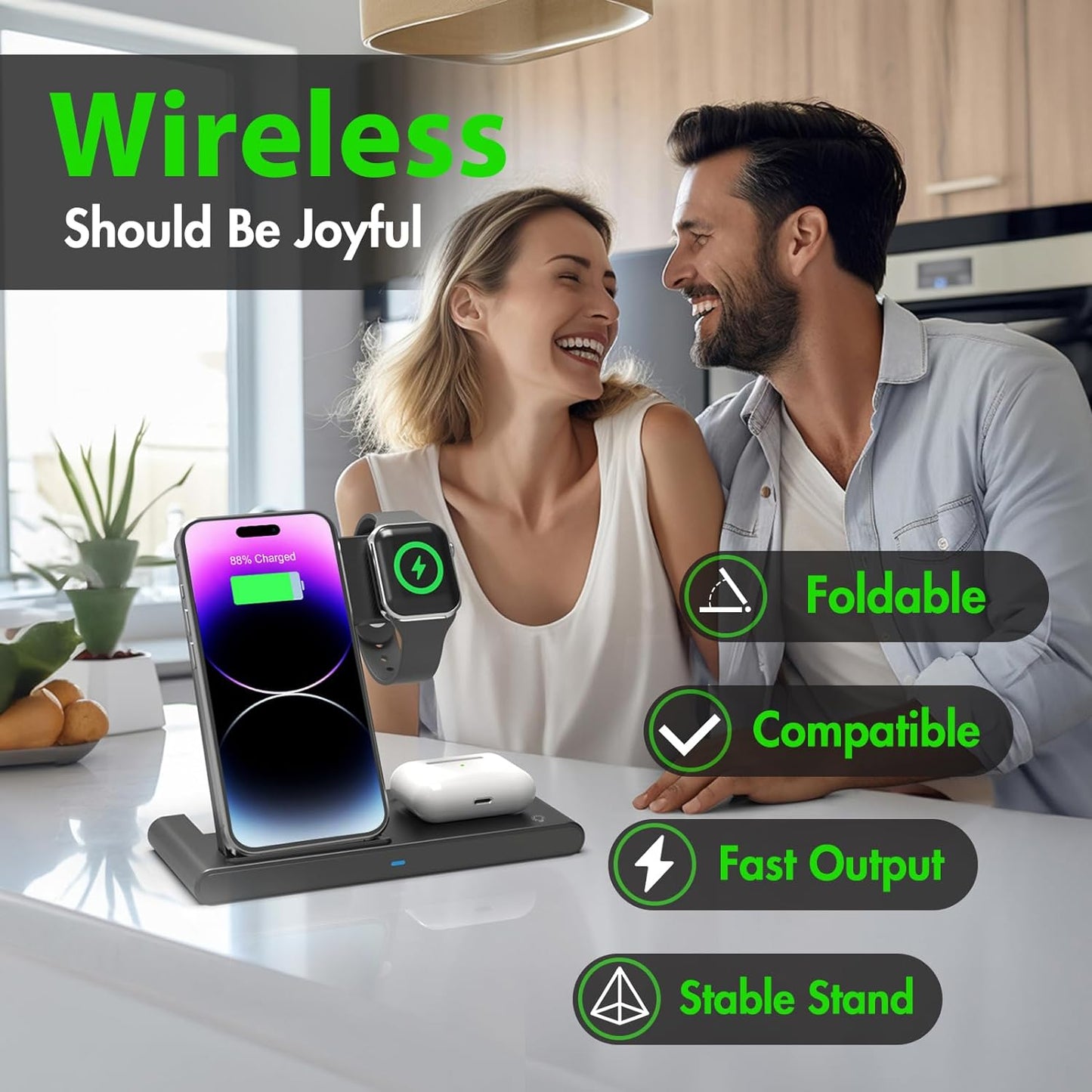 3-in-1 Wireless Fast Charger Stand