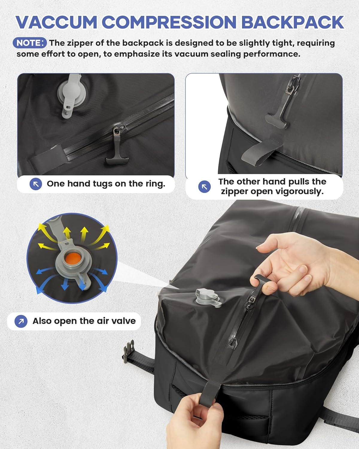 15.6in Vacuum Compression Travel Backpack
