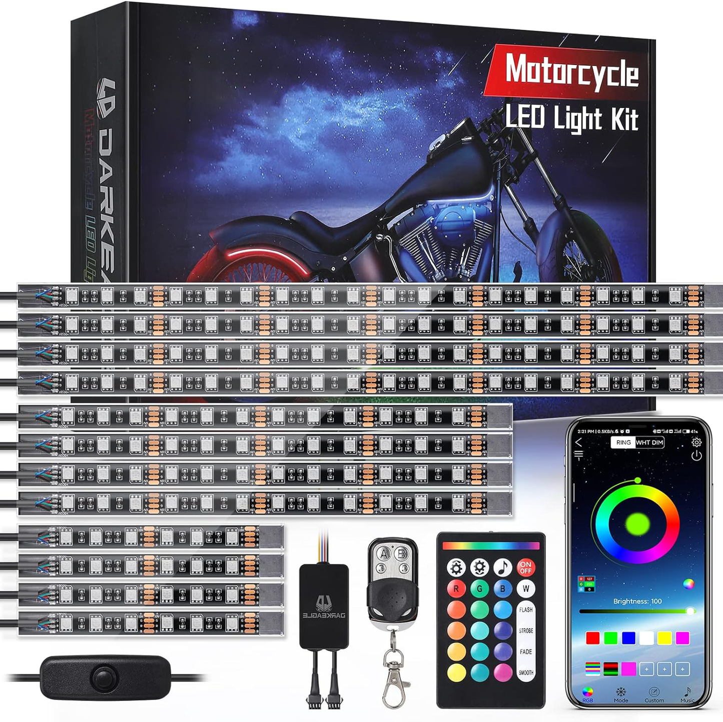 Motorcycle LED Light Kit, 12-Piece