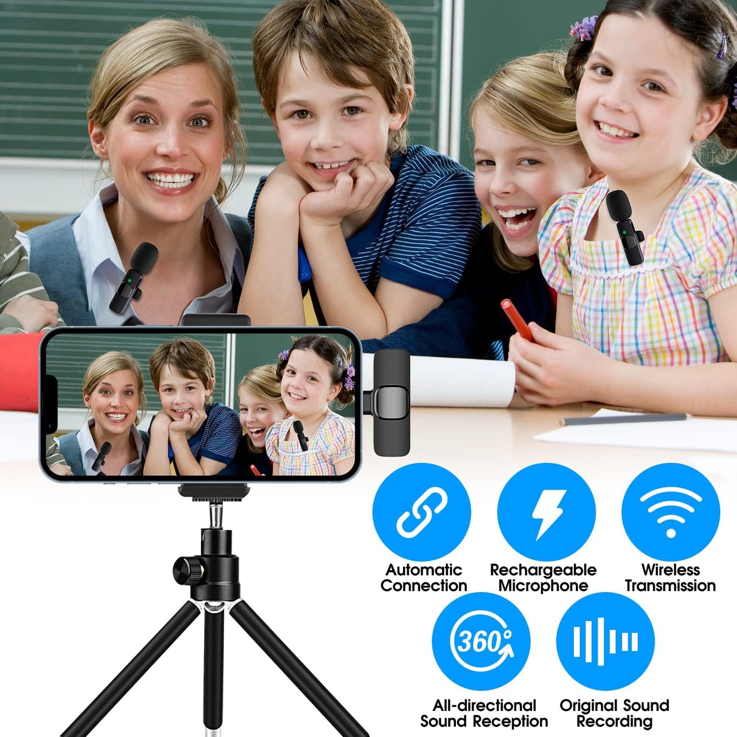 2-Pack Wireless Mic for iPhone & iPad