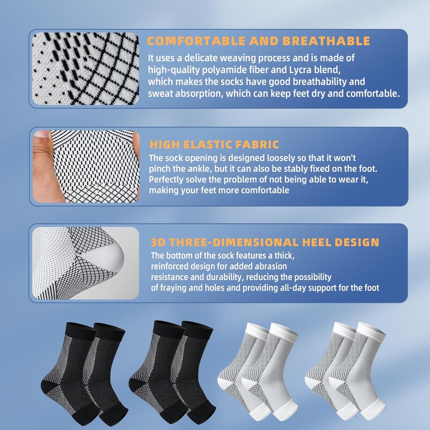 4 Pairs Compression Comfort Socks