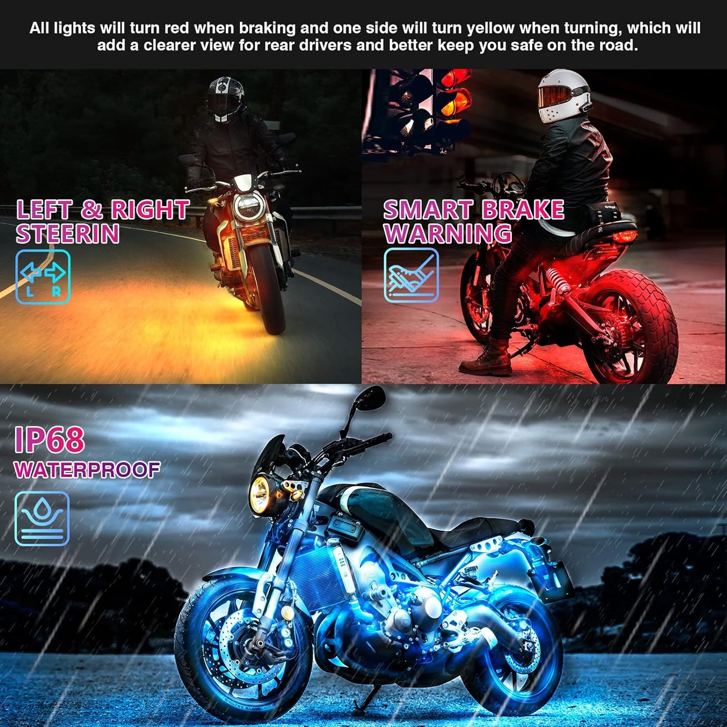 Motorcycle LED Light Kit, 12-Piece