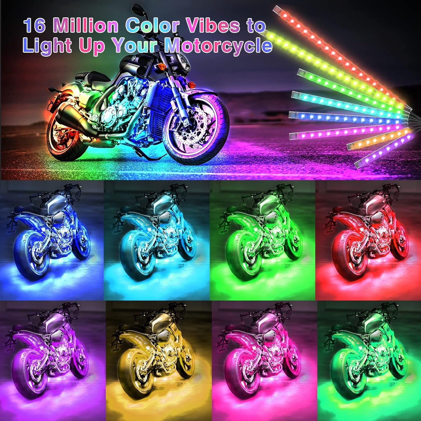 Motorcycle LED Light Kit, 12-Piece