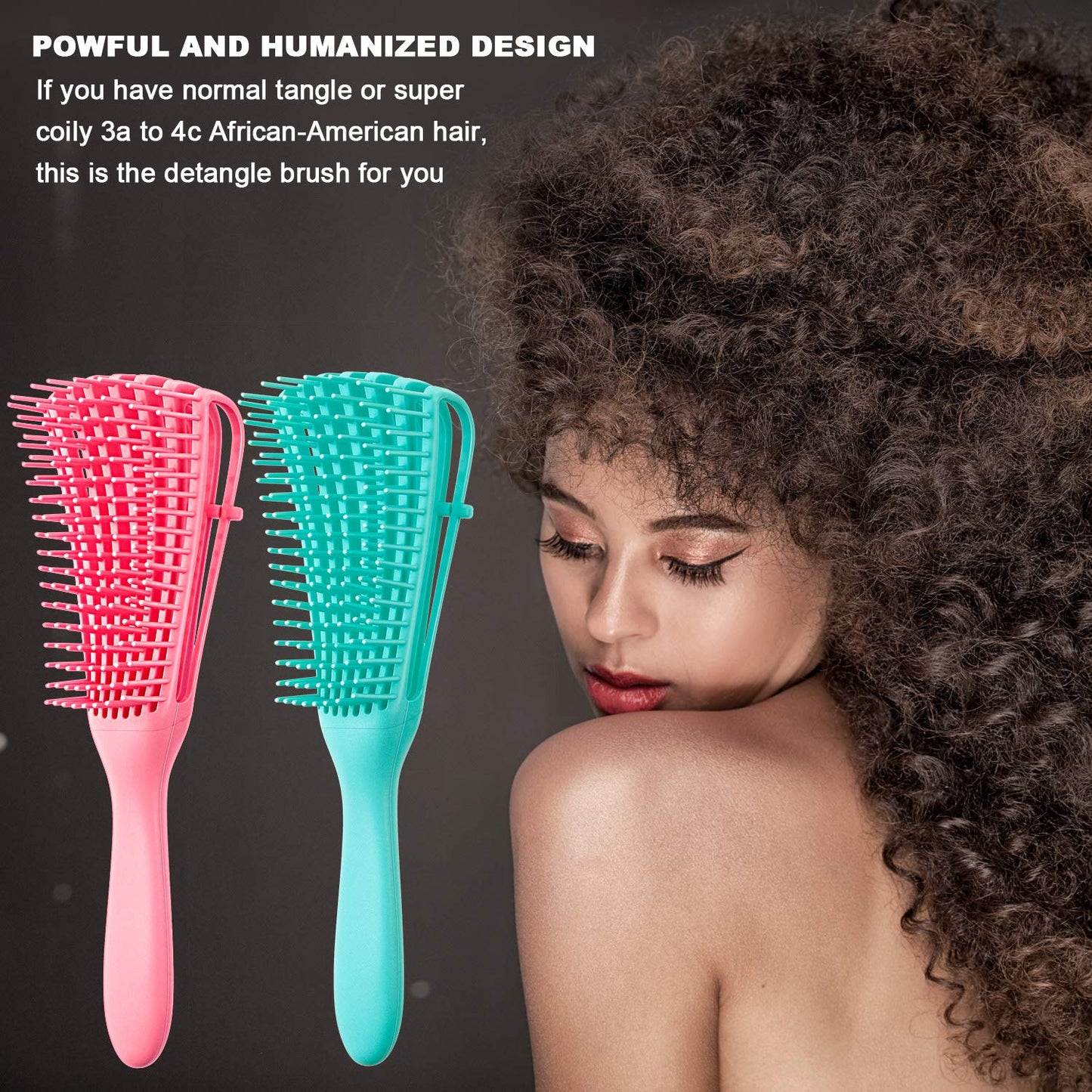 Detangling Brush for Curly Hair, 2-Pack