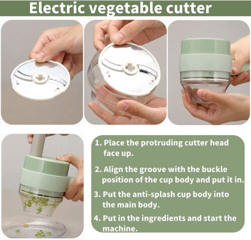 4-in-1 Electric Food Cutter, Wireless