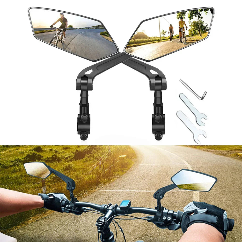 2-Pack HD Bike Mirrors, 360° Rotation