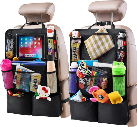 Car Backseat Organizer with Tablet Holder, 2-Pack