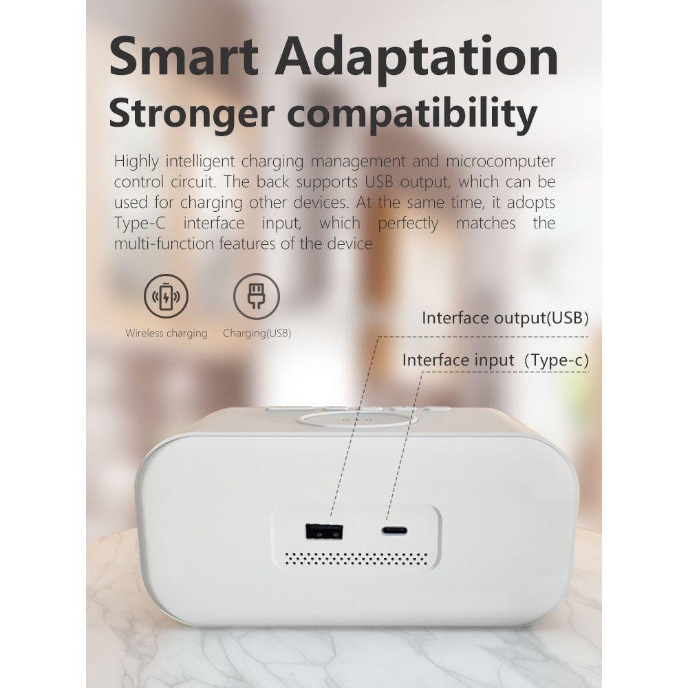 2-in-1 Alarm Clock with Qi Wireless Charger