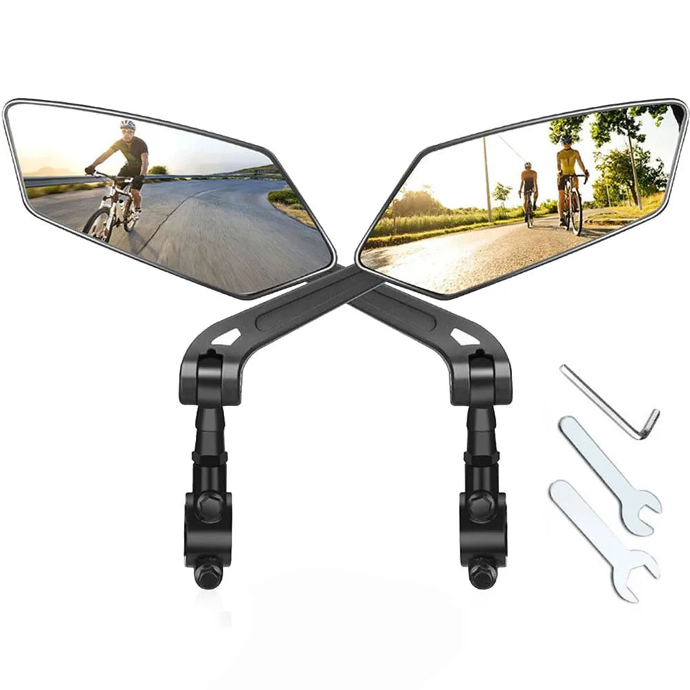 2-Pack HD Bike Mirrors, 360° Rotation