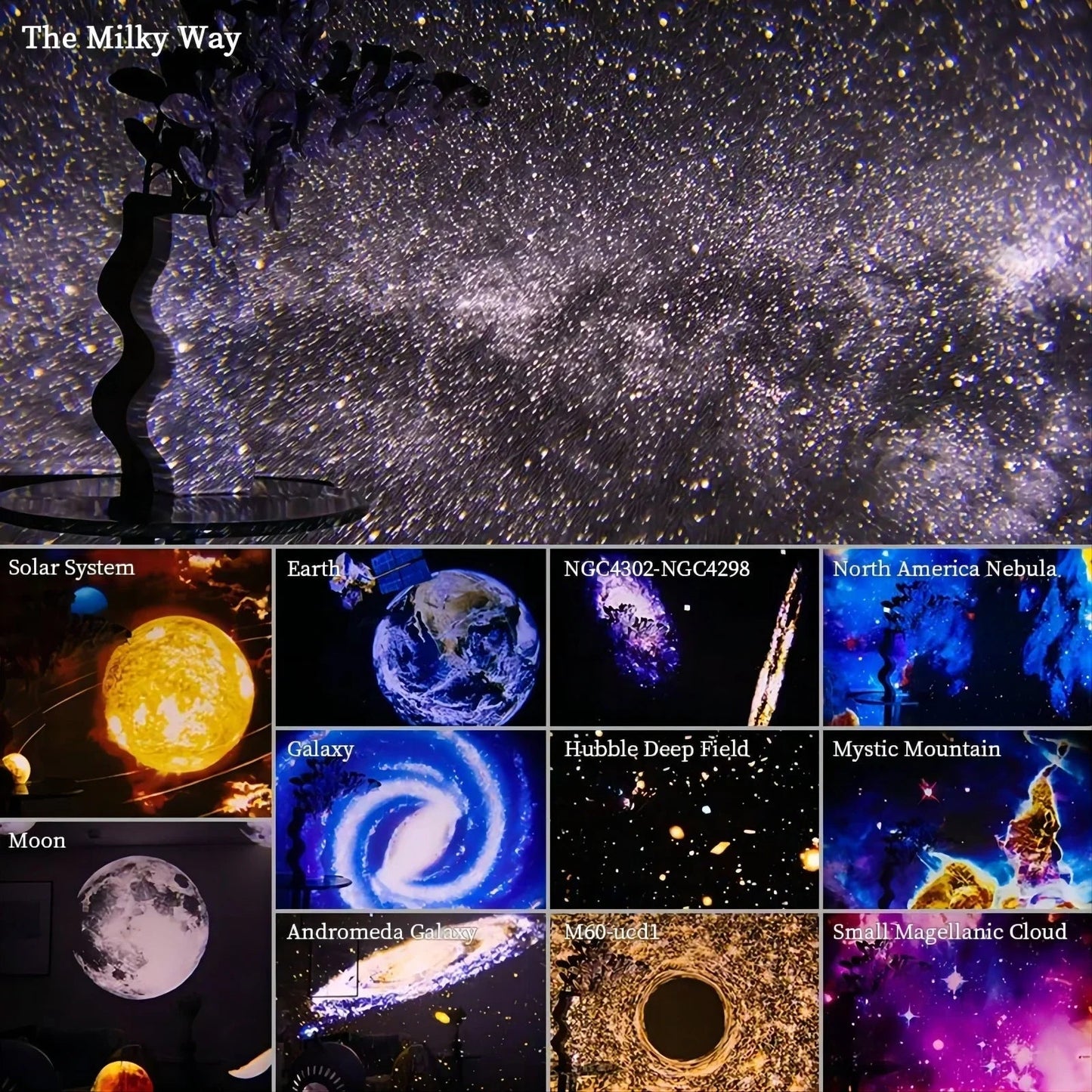 360° Rotating Galaxy Star Projector