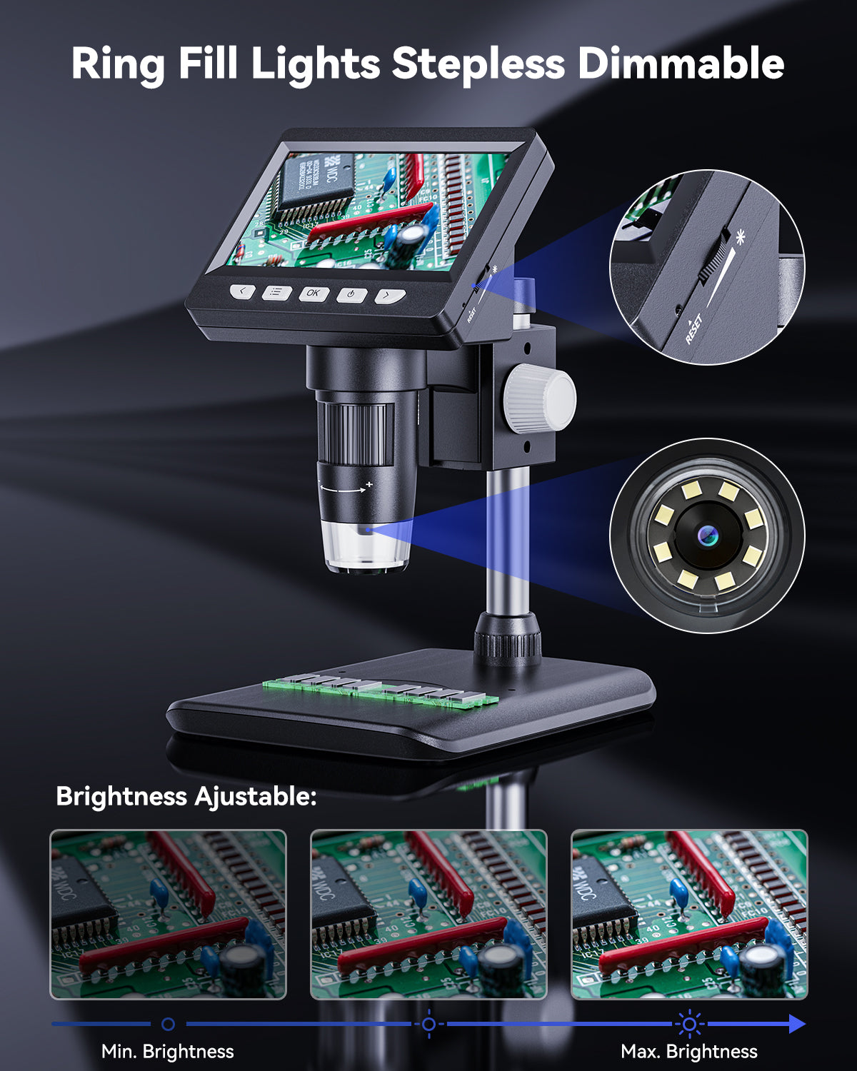 4.3 Inch Digital Soldering Microscope