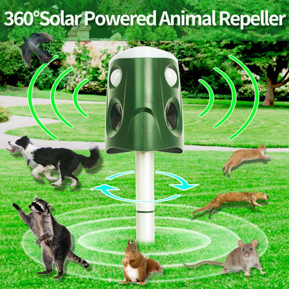 360° Solar Animal Repellent, 3-in-1