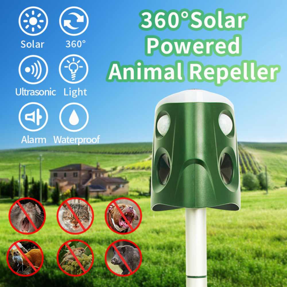 360° Solar Animal Repellent, 3-in-1
