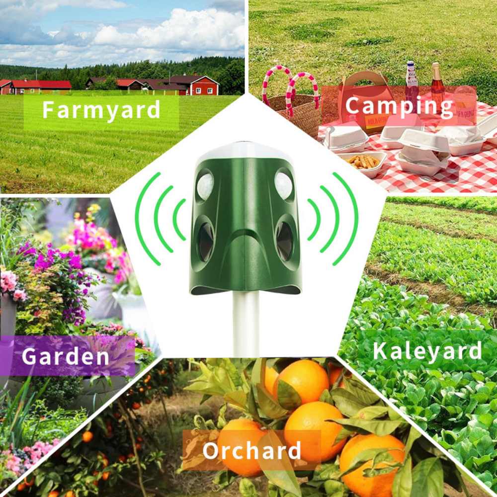 360° Solar Animal Repellent, 3-in-1