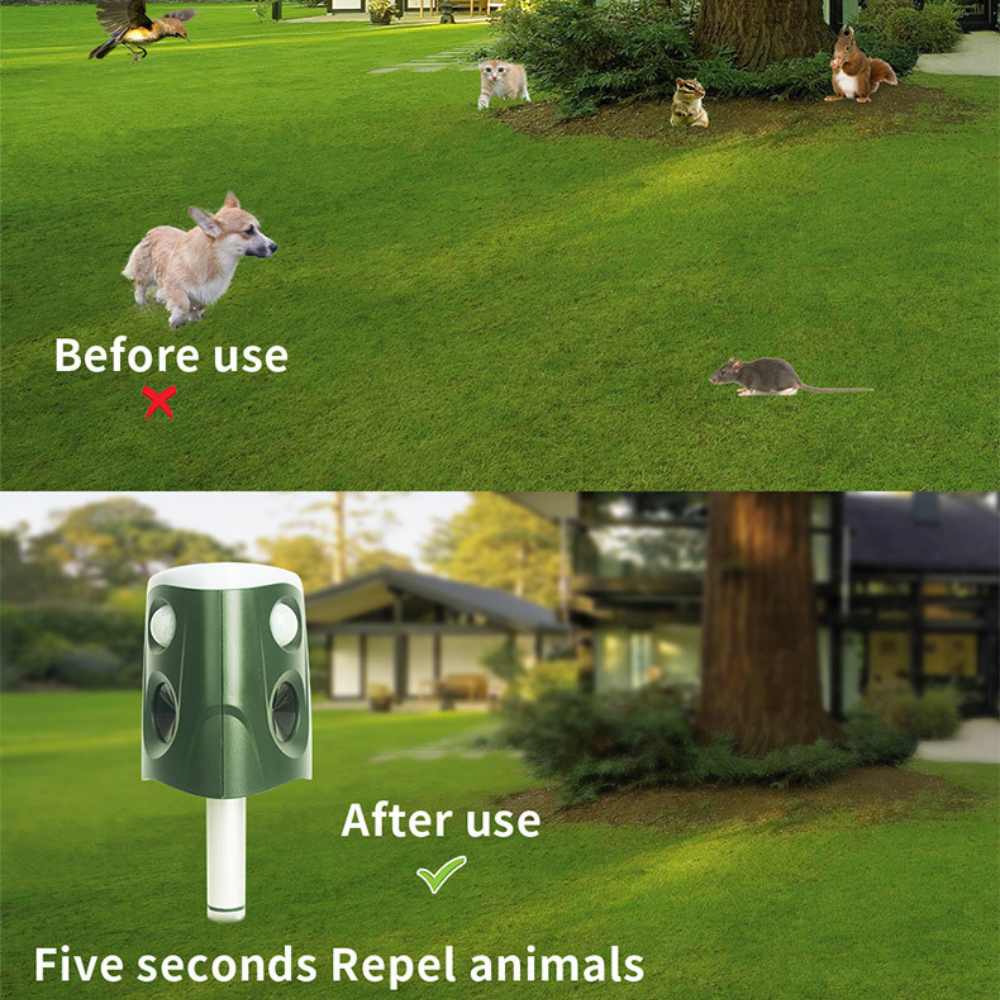 360° Solar Animal Repellent, 3-in-1