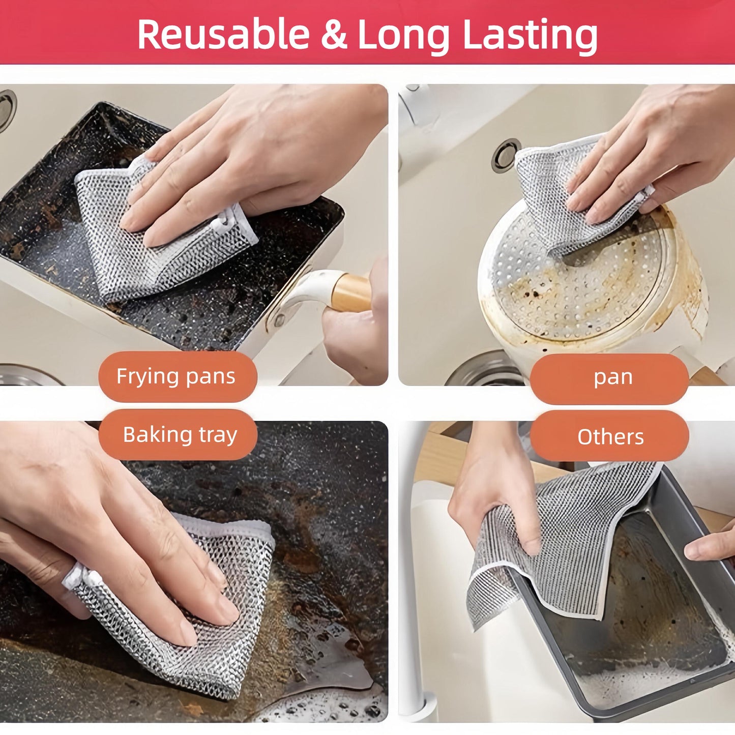 20 Pcs Steel Wire Cleaning Cloths