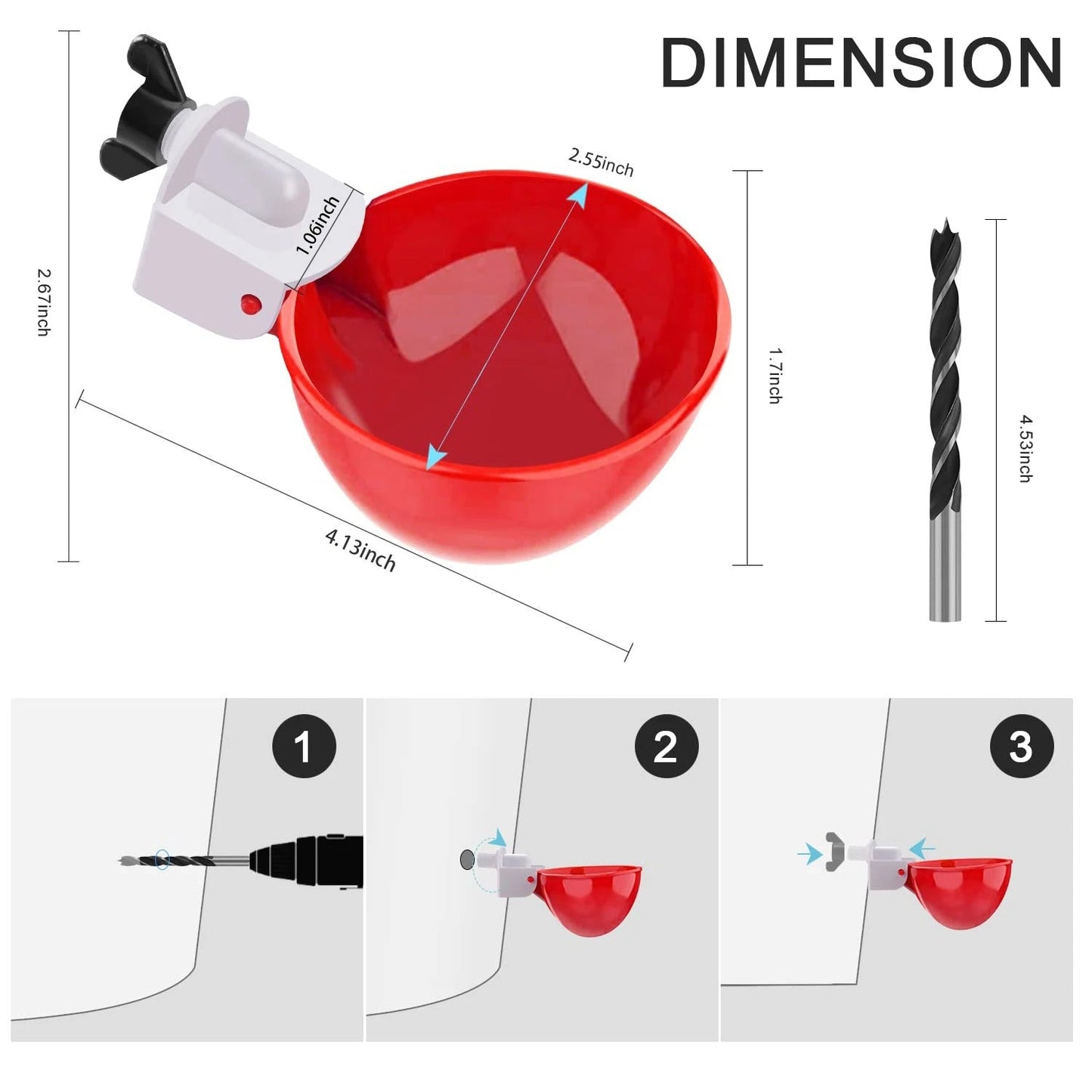 Automatic Chicken Waterer Cups, 10-Pack
