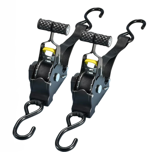 Retractable Ratchet Straps, 2-Set
