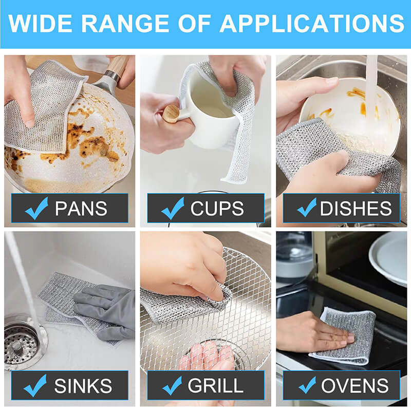 20 Pcs Steel Wire Cleaning Cloths