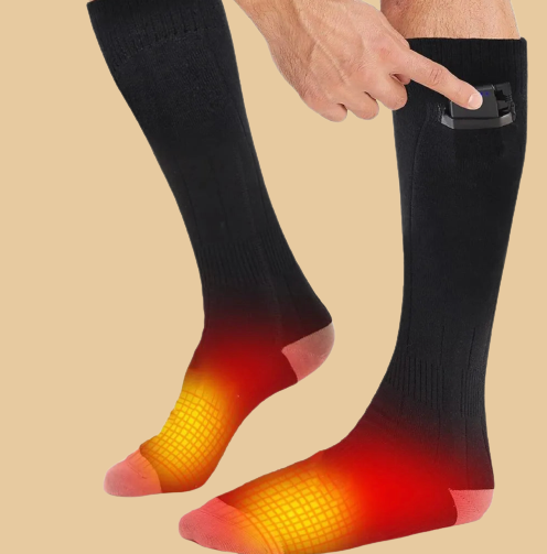 Unisex Rechargeable Heated Socks, 2 Pairs