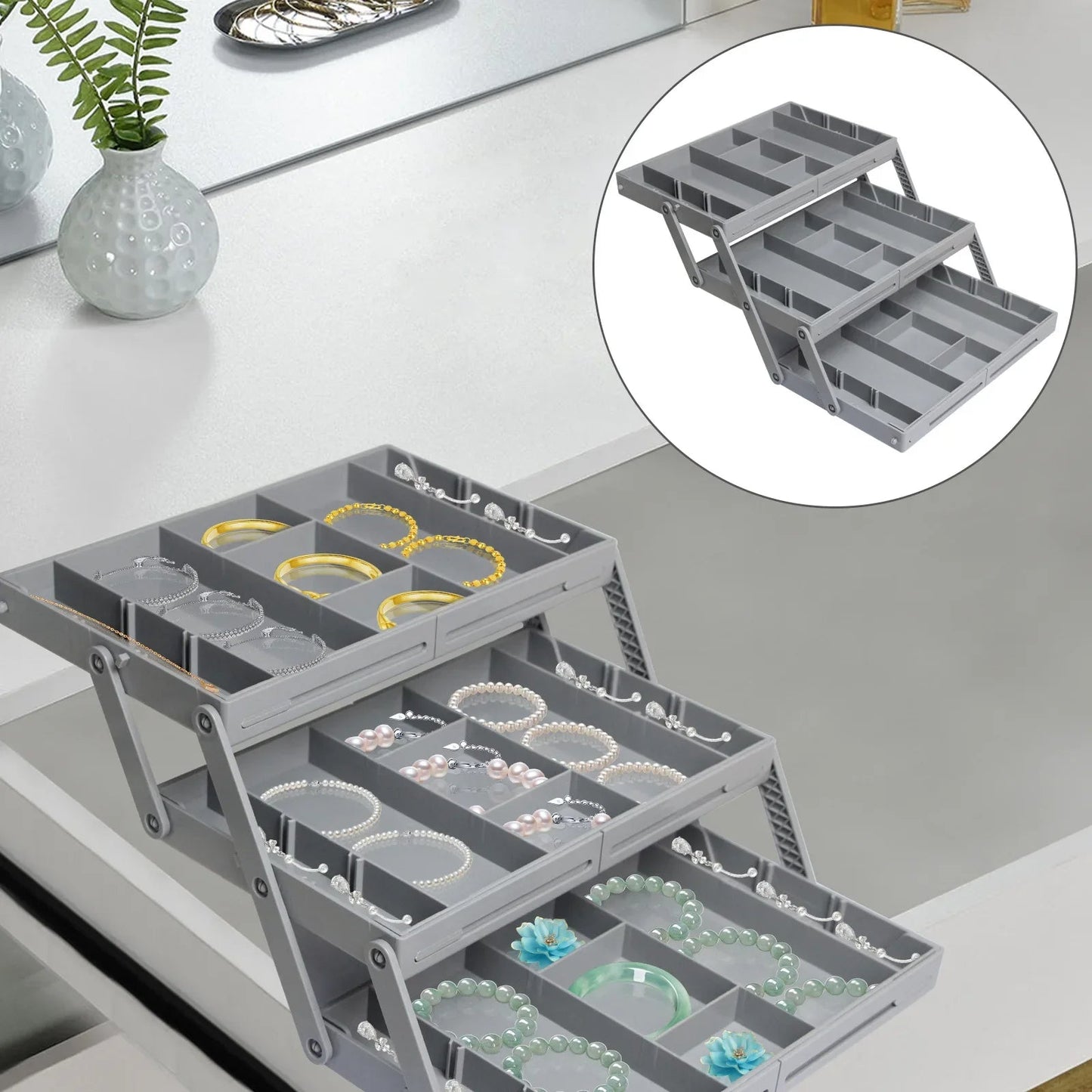 3-Tier Foldable Drawer Organizer