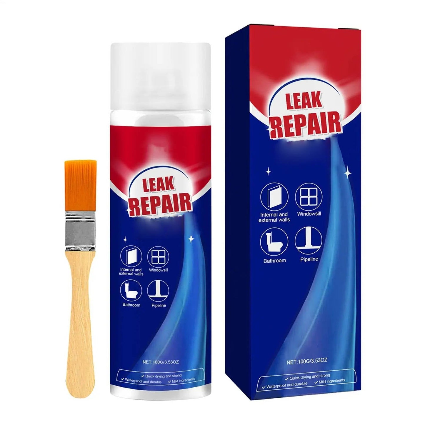 Waterproof Leak Repair Sealant Spray, 2-Set