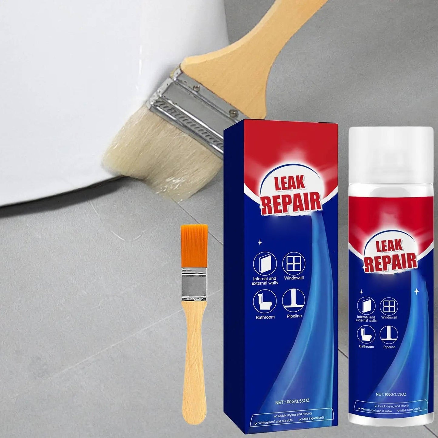 Waterproof Leak Repair Sealant Spray, 2-Set