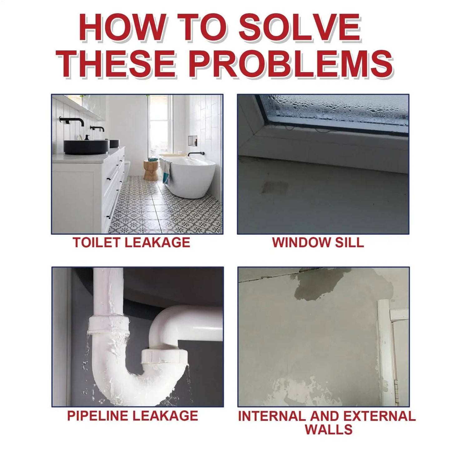 Waterproof Leak Repair Sealant Spray, 2-Set