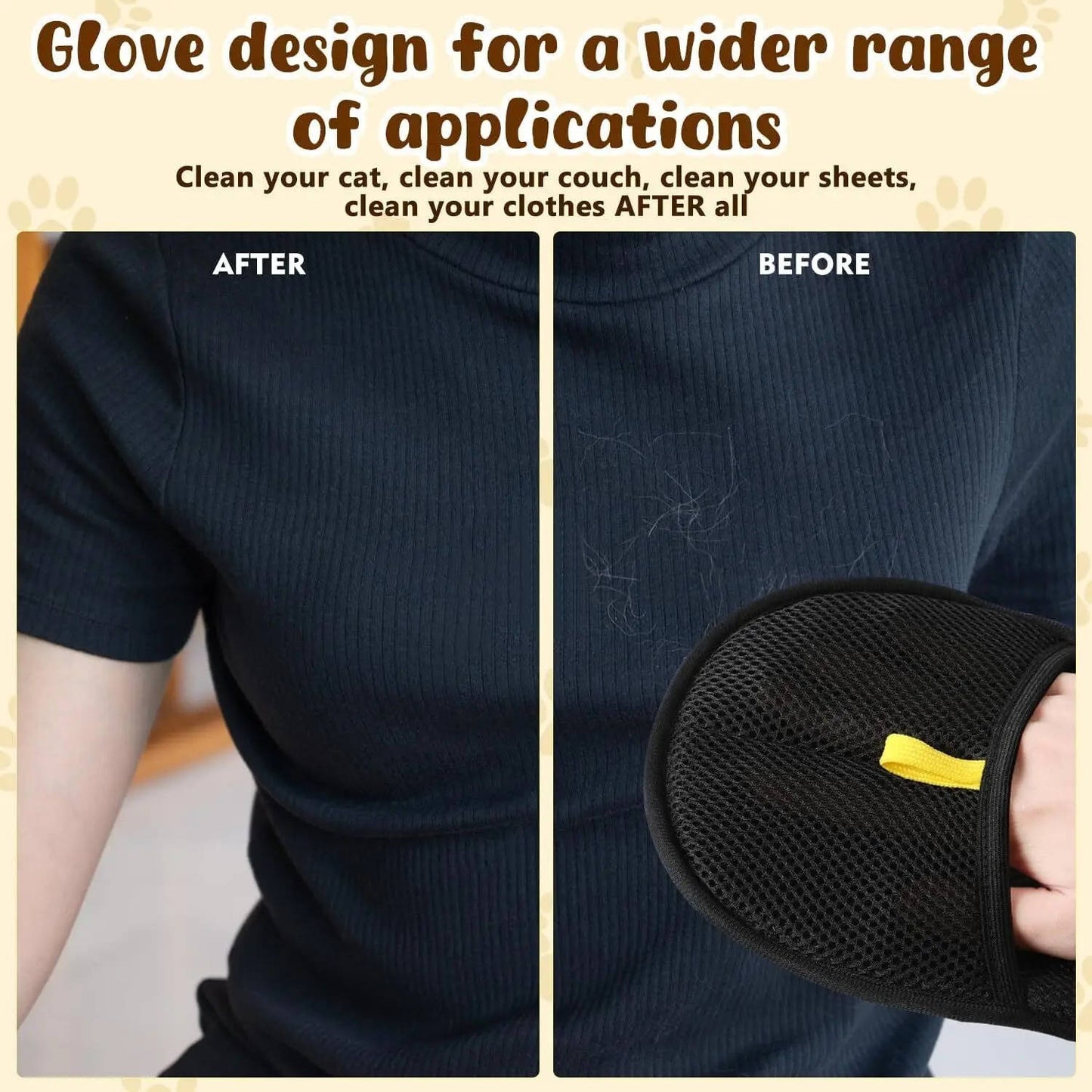 Pet Hair Remover Grooming Glove, 2-Set