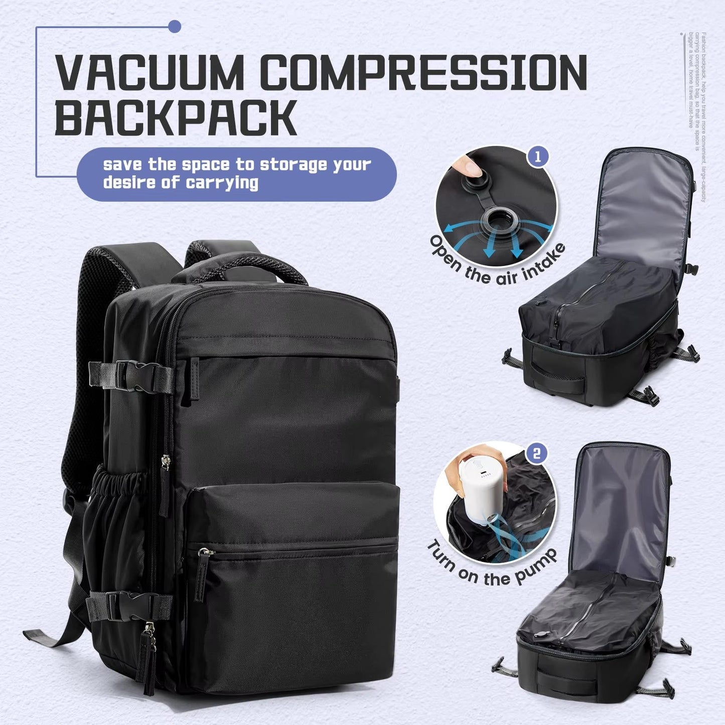 15.6in Vacuum Compression Travel Backpack