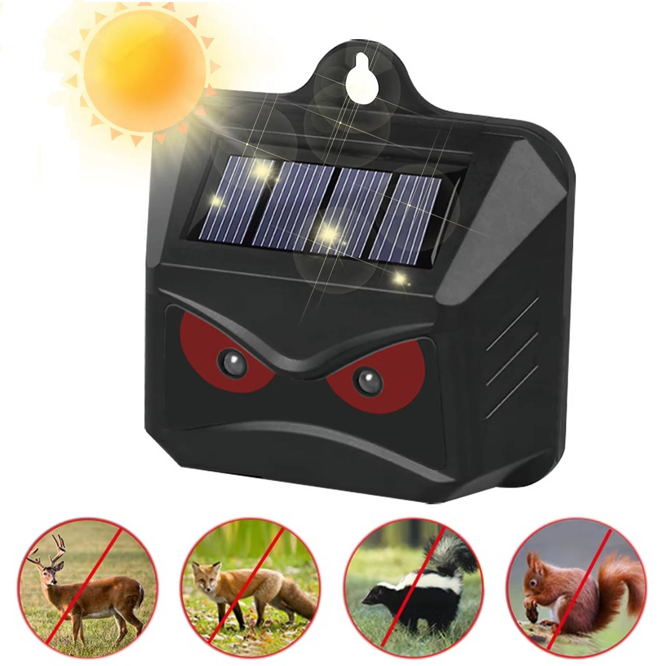 Solar Powered Ultrasonic Animal Repellent, 2-Pack