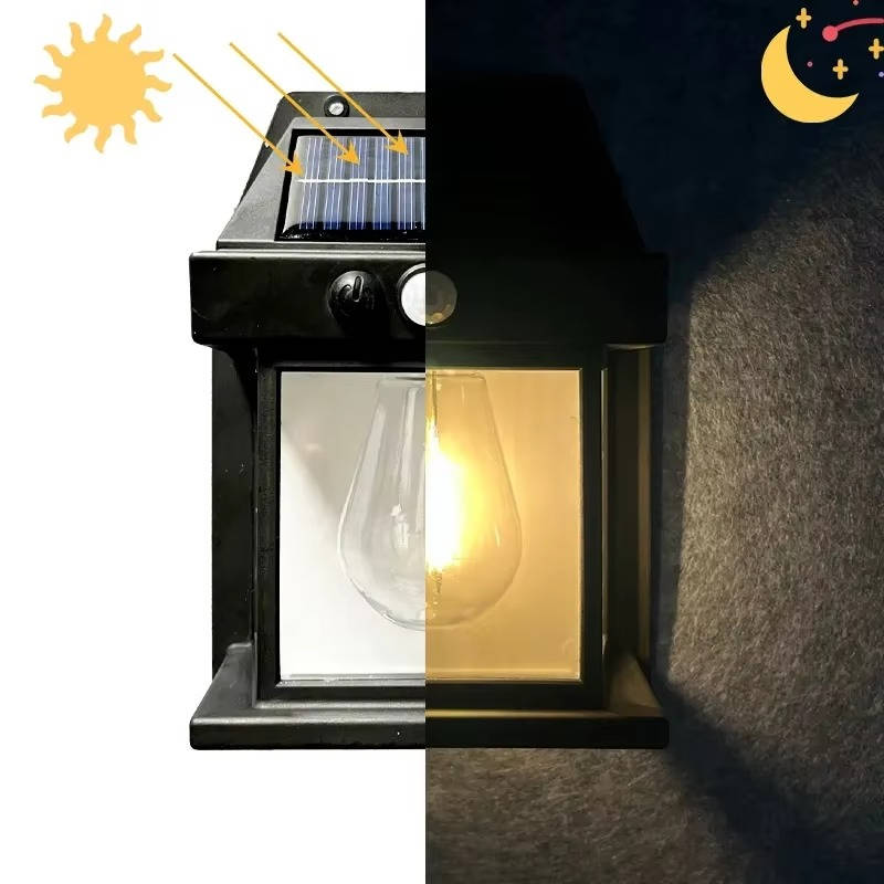 Solar Motion-Sensor Wall Lamp, 2-Set