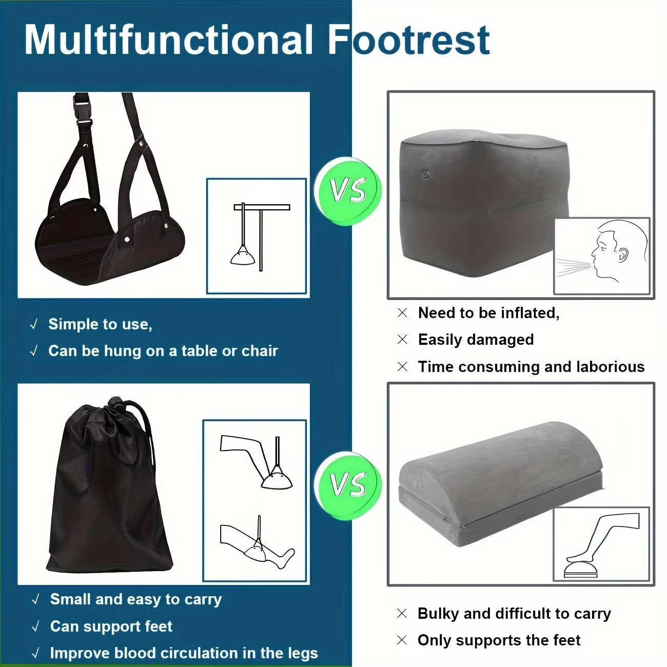 Travel Foot Hammock, 2-Set